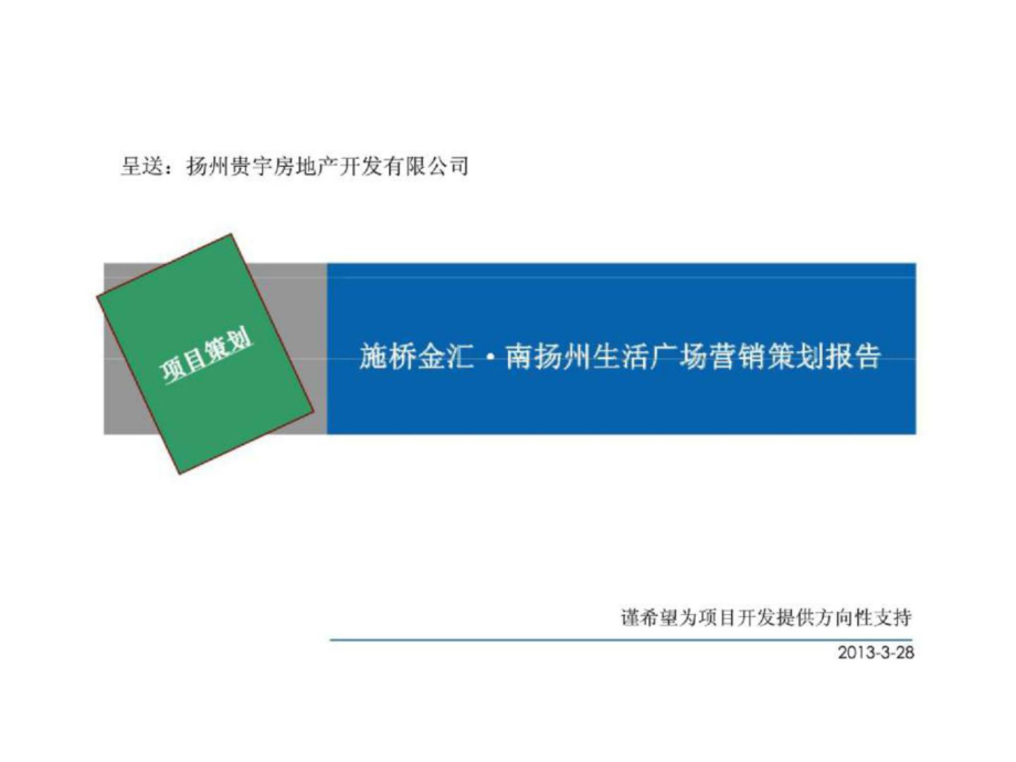 扬州市金汇南扬州生活广场营销策划报告_第1页