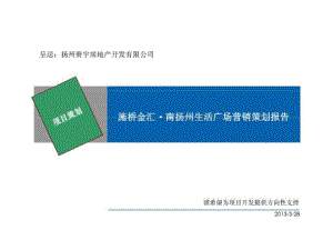扬州市金汇南扬州生活广场营销策划报告