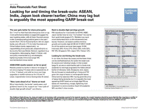 Goldman Sachs Asia Financials Fact Sheet