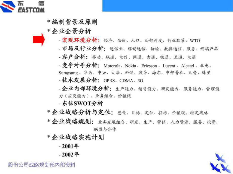 東方通信項目戰(zhàn)略規(guī)劃（1234）戰(zhàn)略規(guī)劃（宏觀部分分析）_第1頁