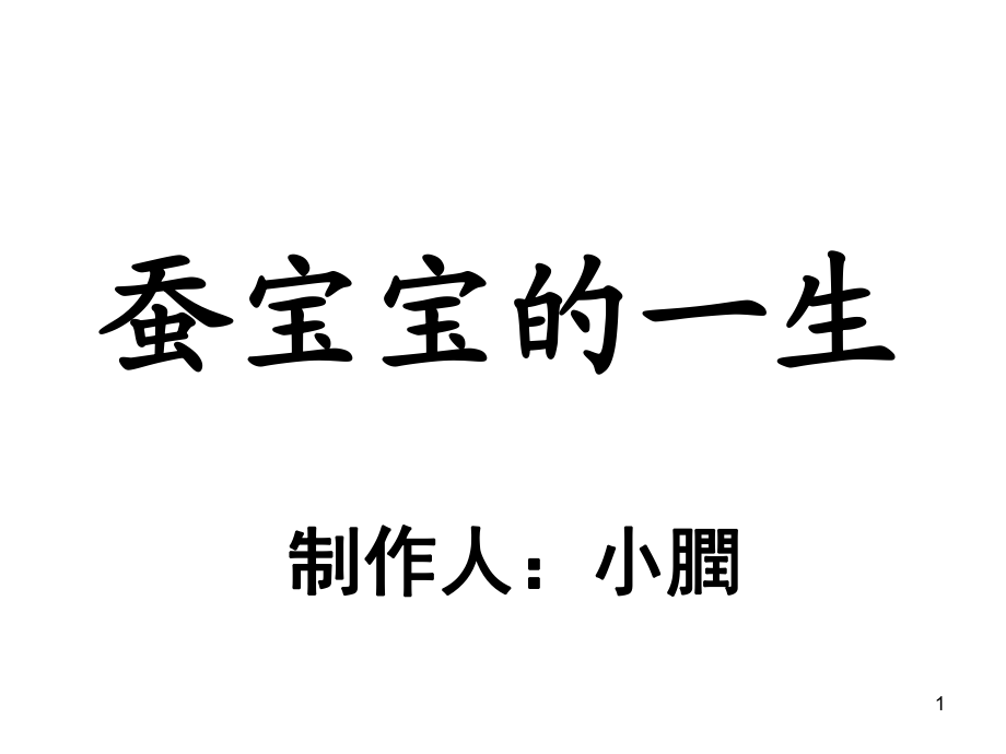 蠶的一生,蠶寶寶的一生,蠶的生長過程 PPT資料_第1頁