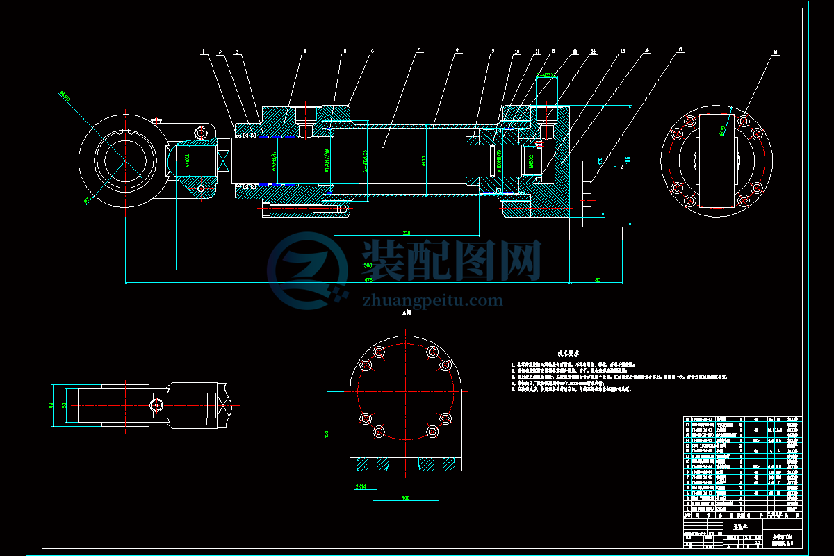 液压缸装配图dwg