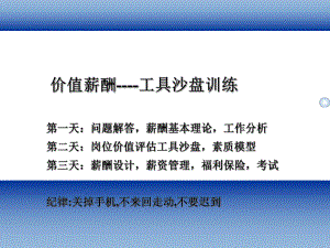 《價(jià)值薪酬工具沙盤訓(xùn)練》【一份非常好的專業(yè)資料拿來即可用】