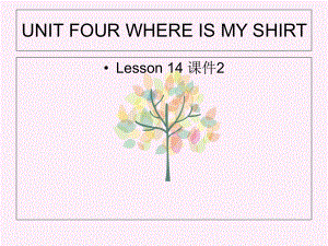 二年級下冊英語課件-UNIT FOUR WHERE IS MY SHIRT Lesson 14_北京課改版2