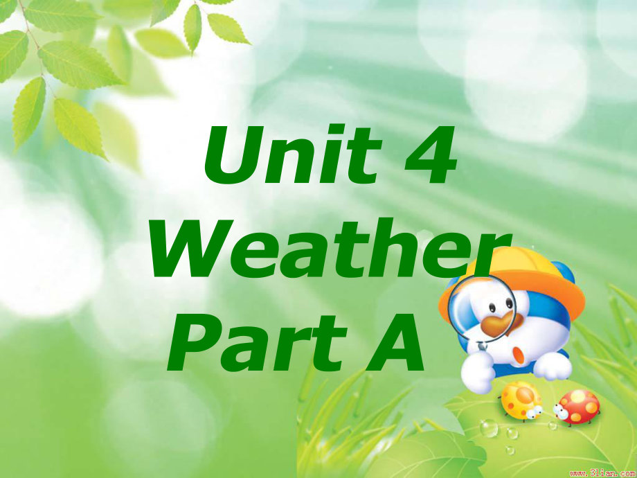 新PEP小學(xué)英語四年級下冊Unit 3 Weather PartA課件_第1頁