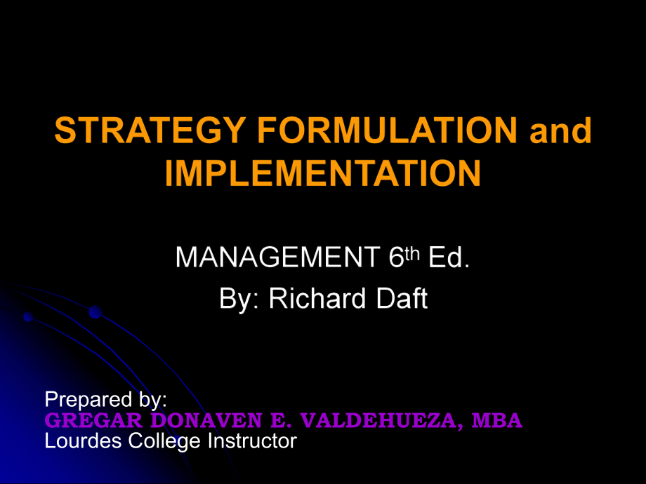 STRATEGY FORMULATION and IMPLEMENTATION_第1页