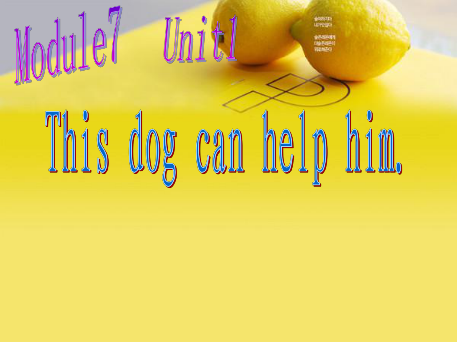 外研版小學(xué)英語BOOK9 Module 7 Unit 1This dog can help him課件_第1頁