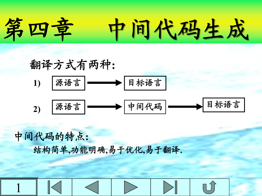 编译 第四章中间代码生成_第1页