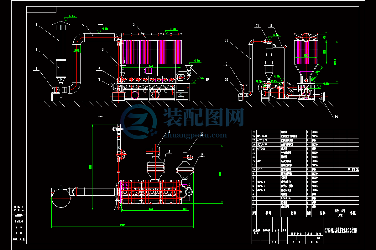 glp25.0耙式流化床乾燥機設備佈置圖.dwg