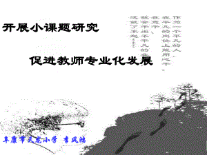 開展小課題研究促進(jìn)教師專業(yè)化發(fā)展幻燈片1