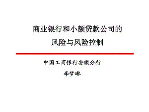 附件 商業(yè)銀行和小額貸款公司風(fēng)險與控制幻燈片1