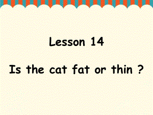 四年級(jí)上冊(cè)英語課件-Lesson 14 Is the cat fat or thin ｜接力版