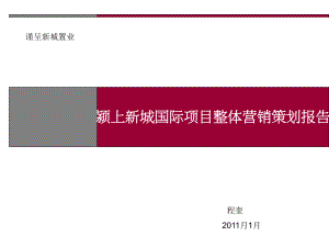 新城置业阜阳颍上县新城国际项目整体营销策划报告(85页)