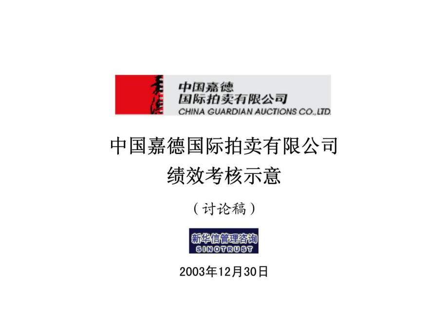 中国嘉德国际拍卖有限公司绩效考核示意（讨论稿）_第1页