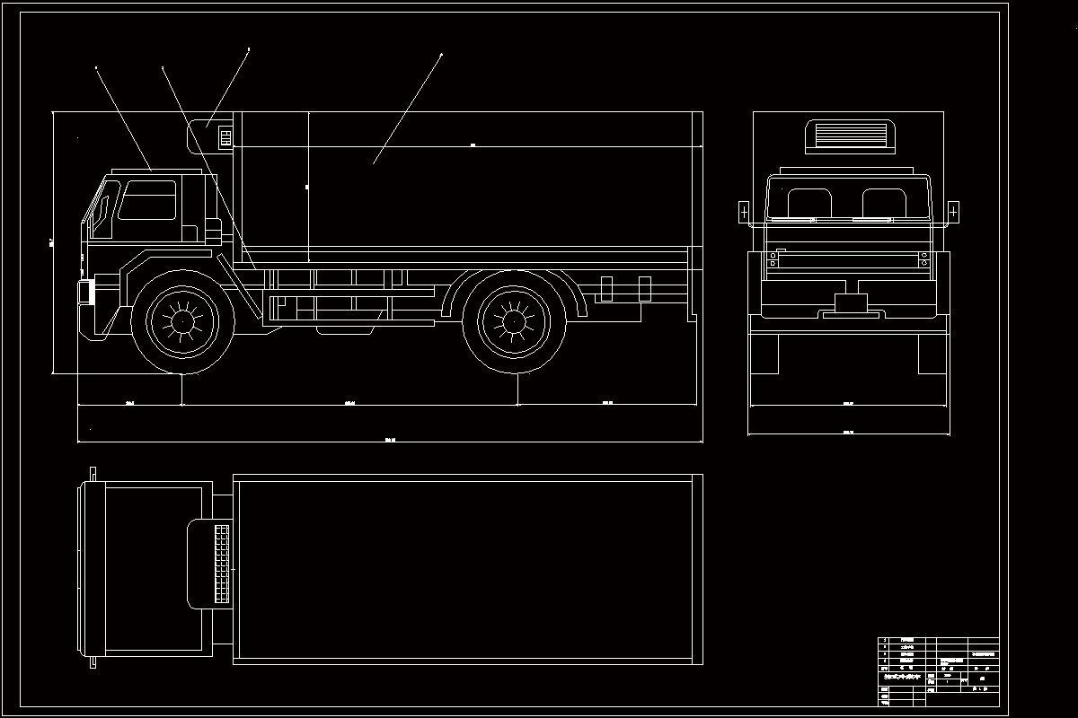 箱式冷藏车的设计含3张cad图