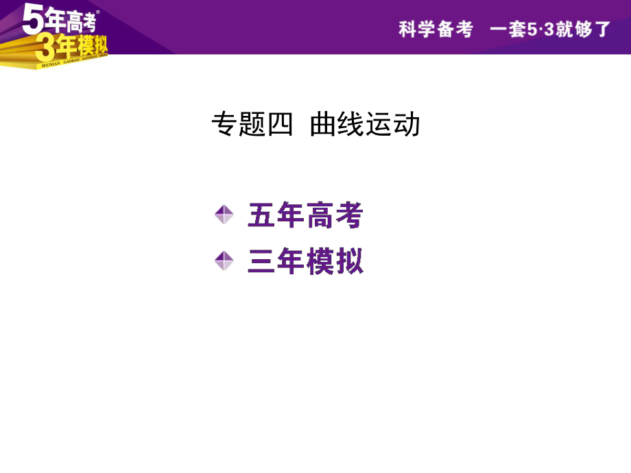 【5年高考3年模擬】2016屆高三物理一輪復(fù)習(xí)（浙江專用課件）專題四曲線運(yùn)動(dòng)（共93張PPT）_第1頁(yè)