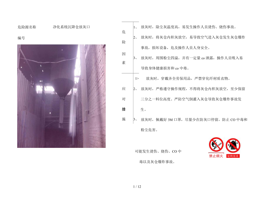 电石车间危险源归纳表_第1页