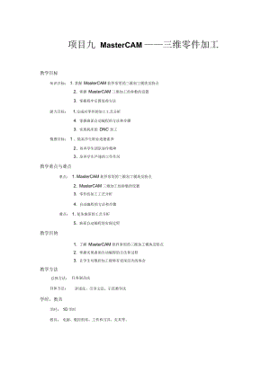 MasterCAM三維零件加工