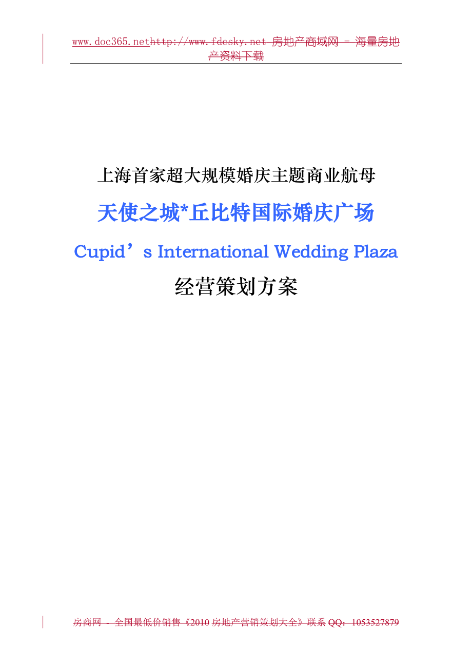 上海天使之城·丘比特国际婚庆广场经营策划方案_第1页