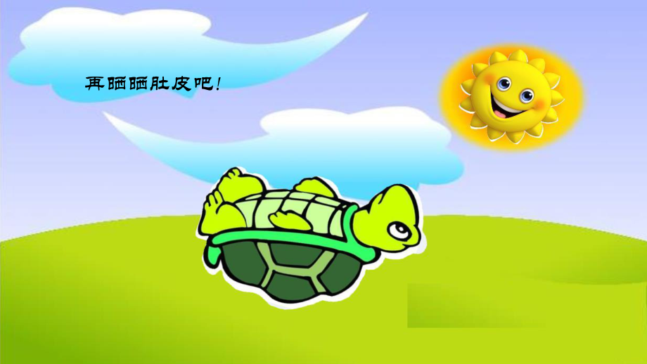乌龟晒太阳卡通图片