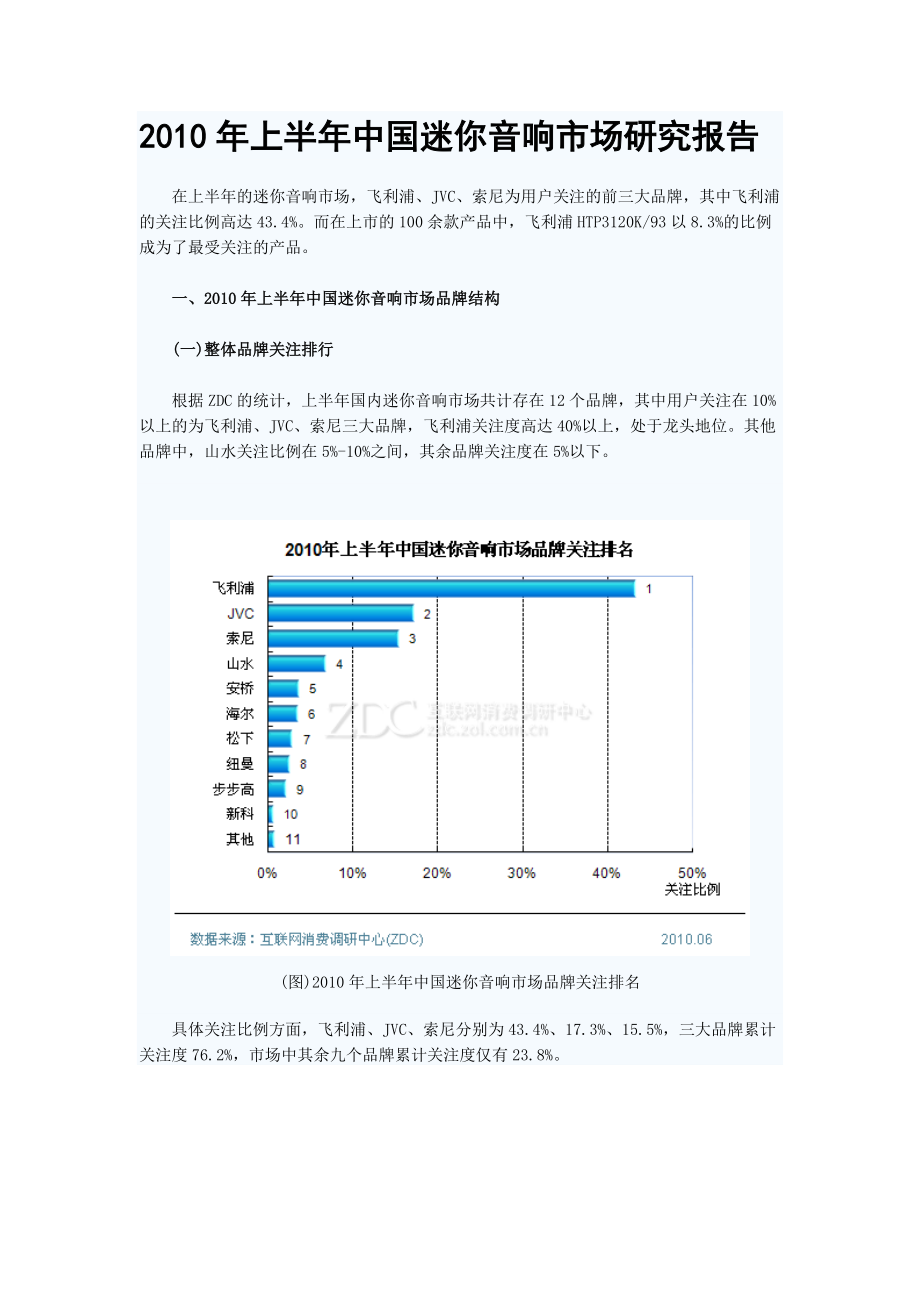 上半年中国迷你音响市场研究报告_第1页