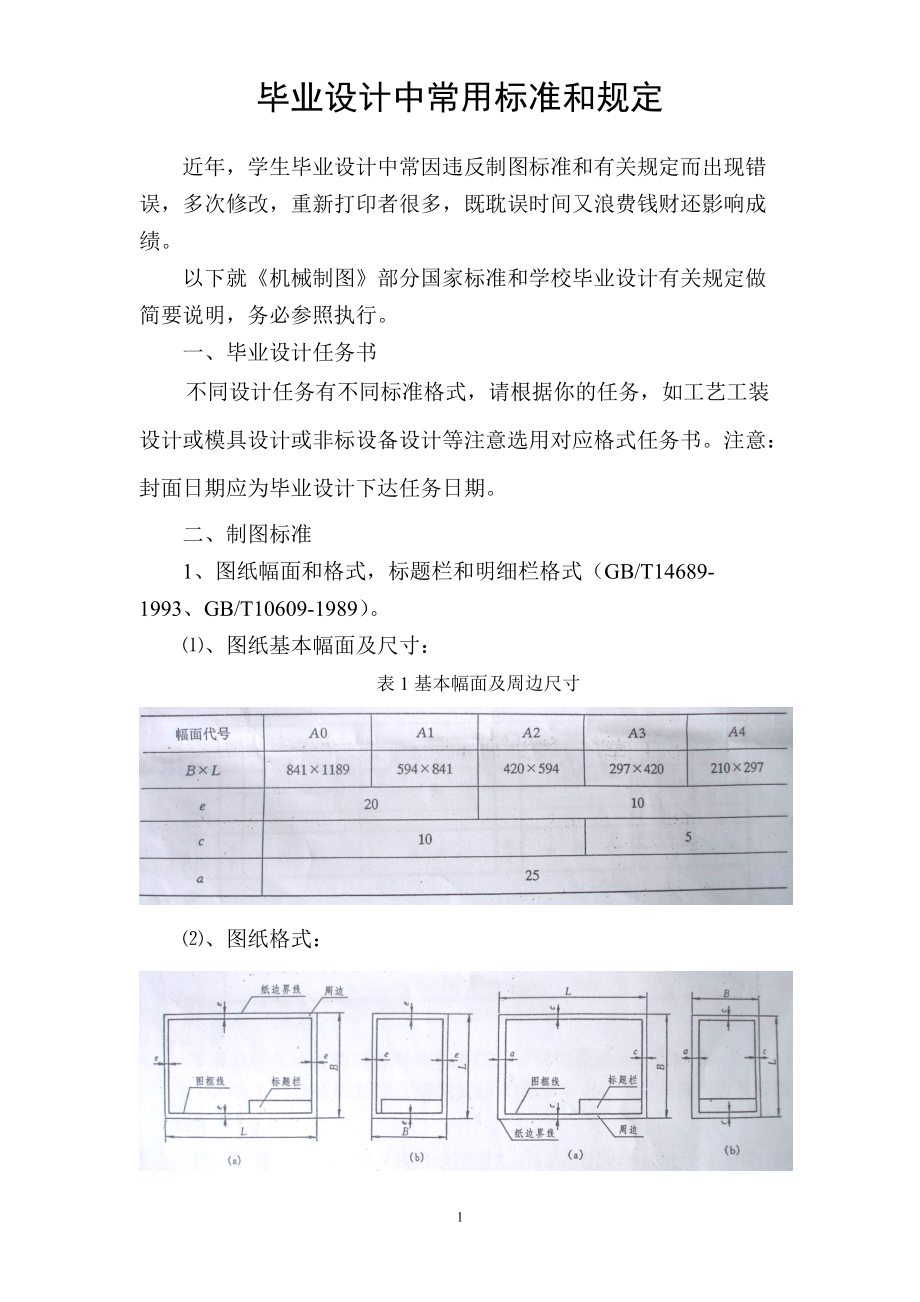 毕业设计中常用标准和规定_第1页