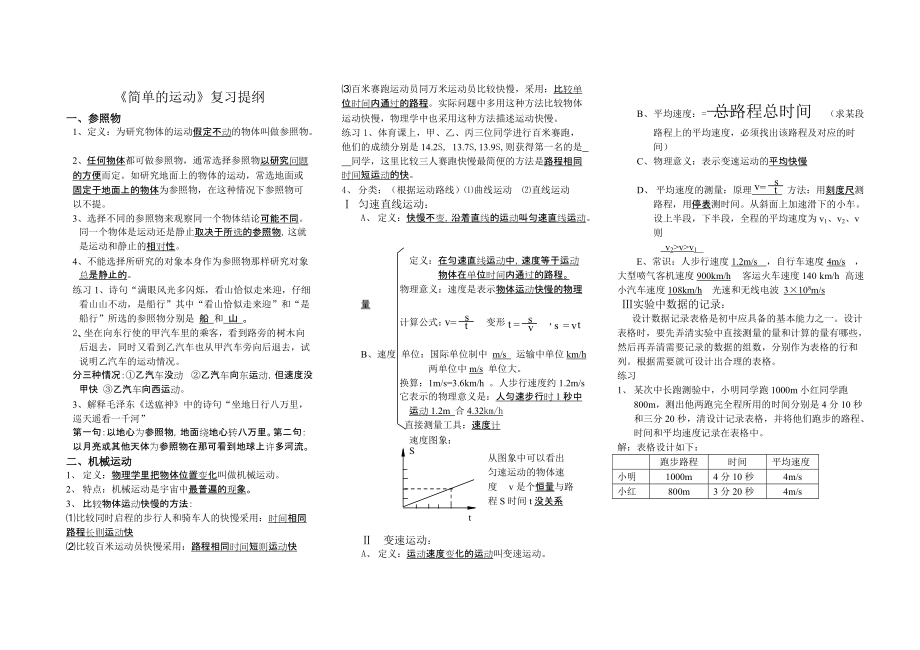 《簡(jiǎn)單的運(yùn)動(dòng)》復(fù)習(xí)提綱_第1頁(yè)