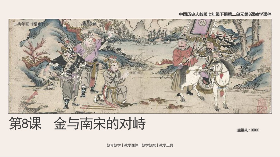 中國歷史人教版七年級下冊第8課《金與南宋的對峙》教學(xué)PPT課件（帶內(nèi)容）_第1頁