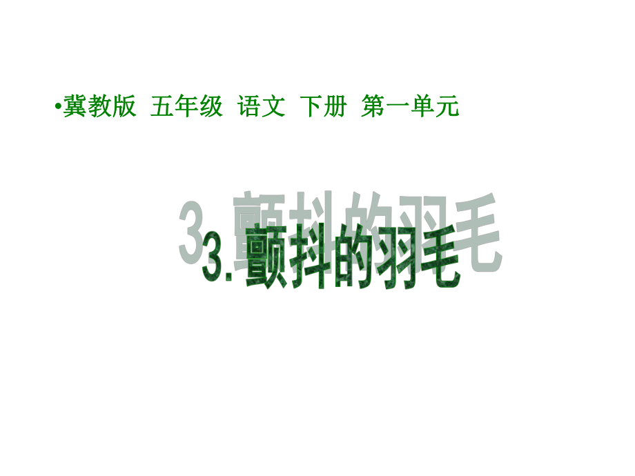 五年級下冊語文課件－《顫抖的羽毛》｜冀教版_第1頁