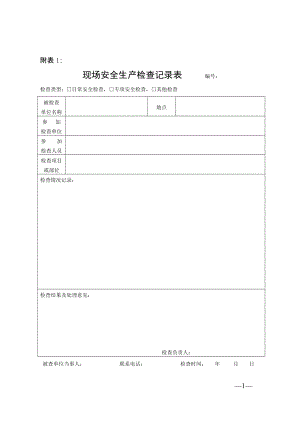现场安全检查记录表和隐患整改记录表（上海安监标准版本）