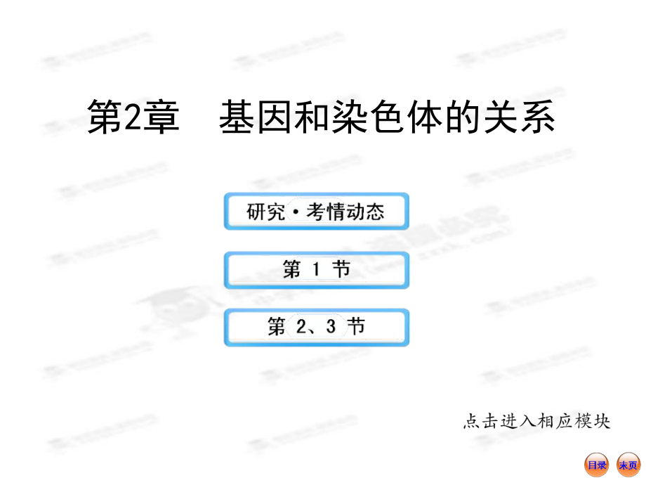 【江蘇專用】2013版高中生物全程復(fù)習(xí)方略配套課件：2.2基因和染色體的關(guān)系_第1頁(yè)