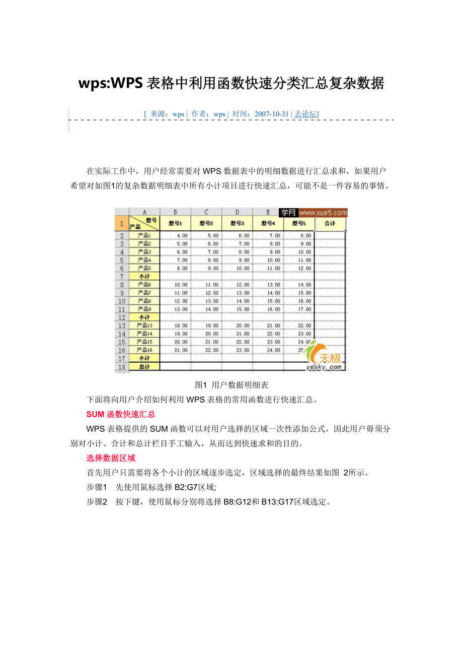 WPS表格函数技巧_第1页