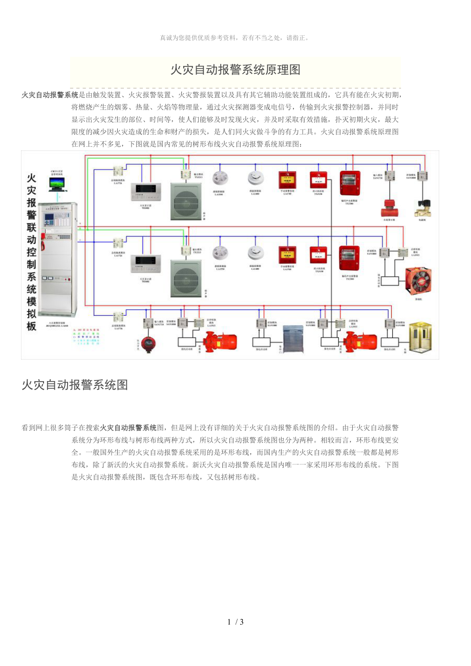 火災(zāi)自動報警系統(tǒng)原理圖_第1頁