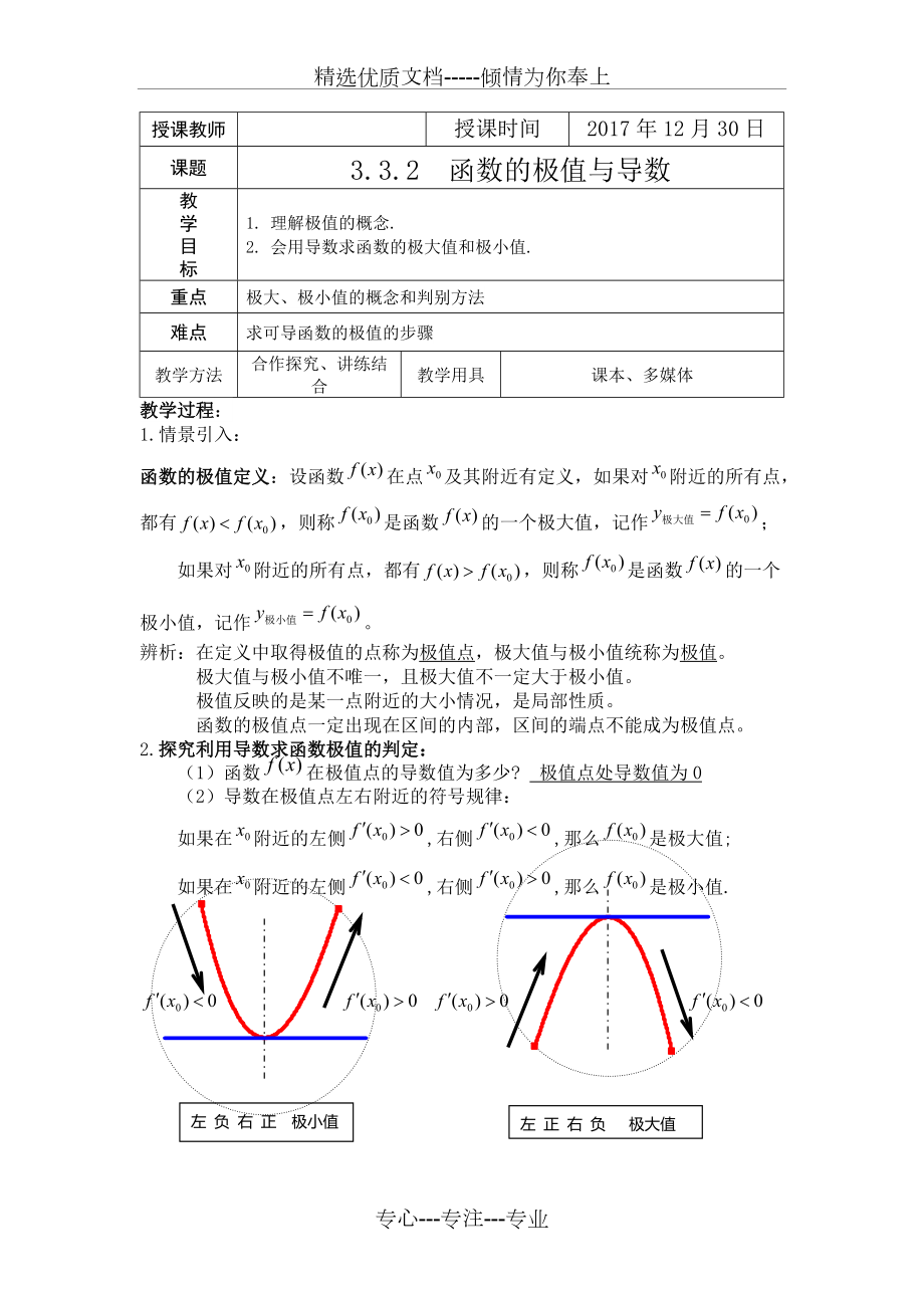 《-函數(shù)的極值與導(dǎo)數(shù)》教案(共2頁)_第1頁