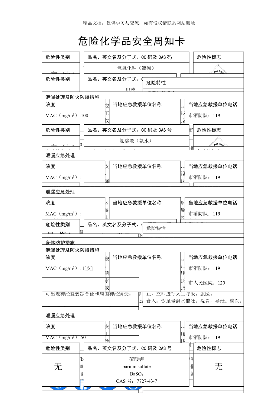 危险化学品安全周知卡_第1页