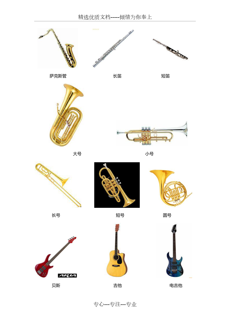常见西洋乐器名称和图片大全(共3页)