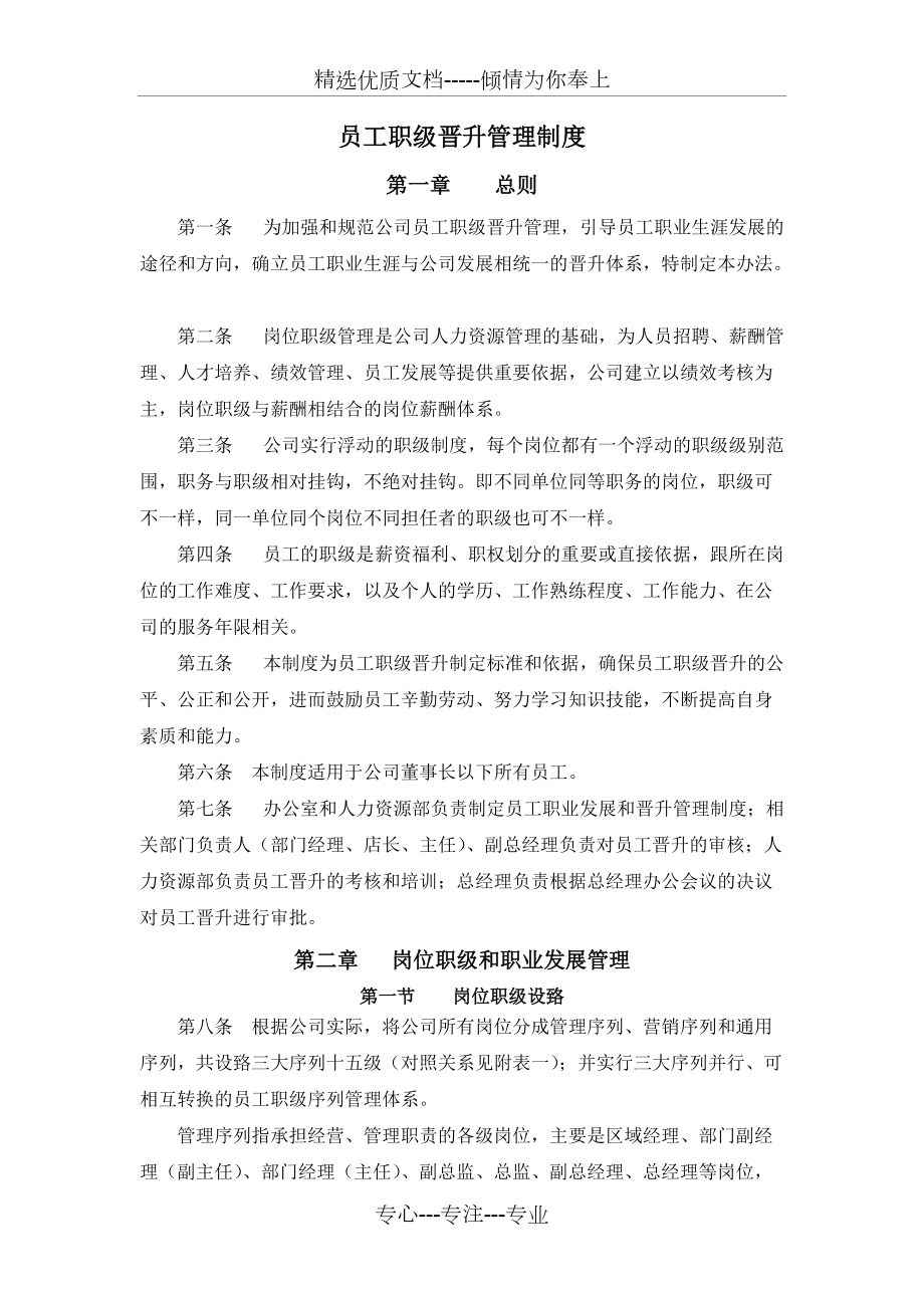 员工职级晋升管理制度(共12页)_第1页