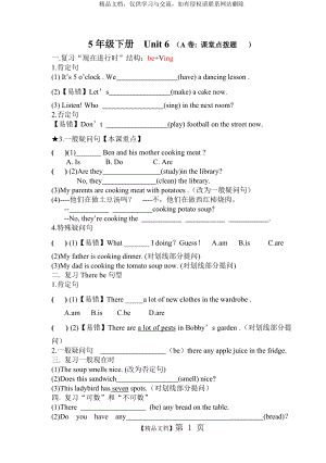 小學新譯林 5B Unit6考點精練