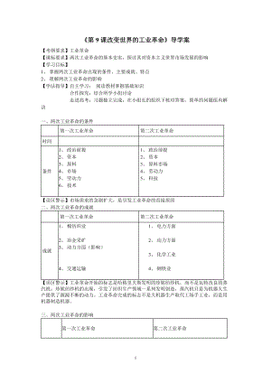 《改變世界的工業(yè)革命》導(dǎo)學(xué)案