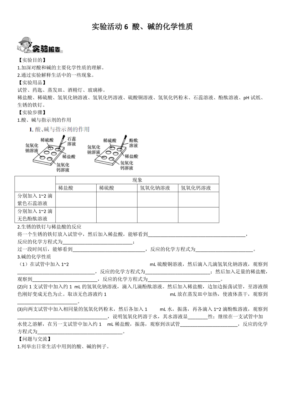 實驗活動6 酸、堿的化學(xué)性質(zhì)_第1頁