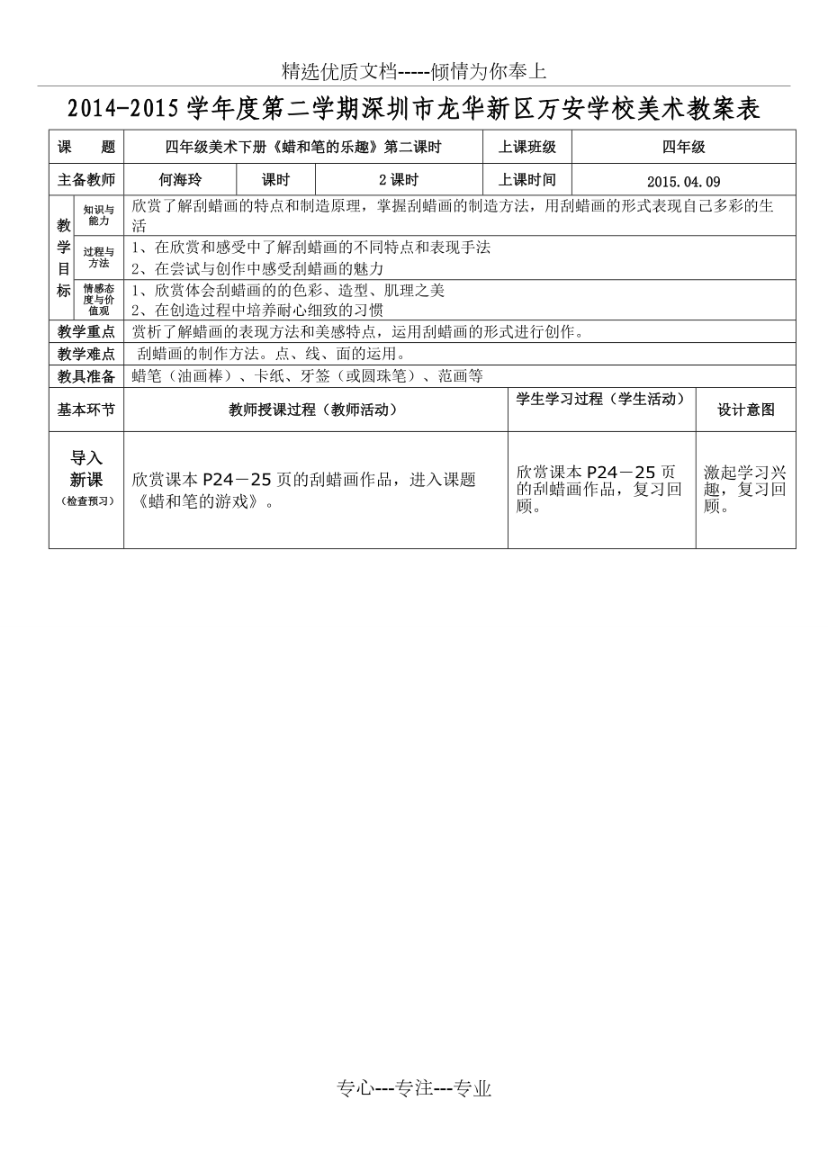 嶺南版四年級下冊美術(shù)第四單元第11課《蠟和筆的樂趣》(第二課時(shí))(共4頁)_第1頁