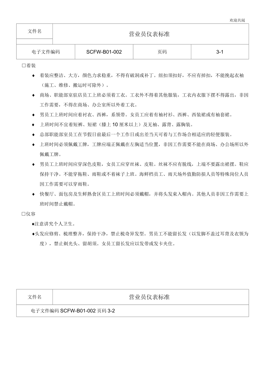 星级营业员礼仪服务标准_第1页