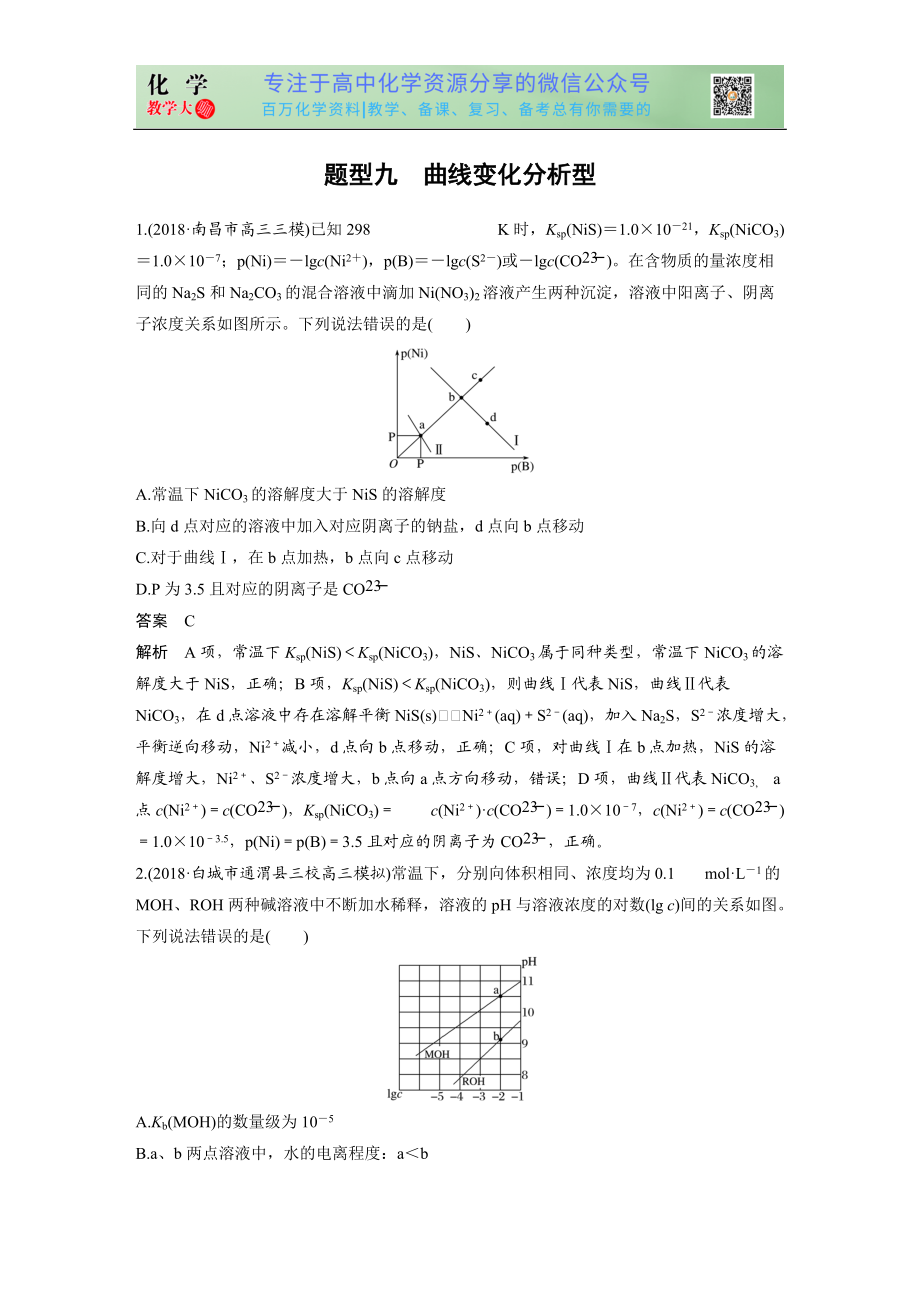 高考選擇特訓(xùn) 題型九 曲線變化分析型_第1頁(yè)