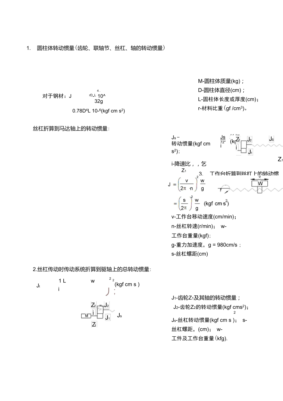 转动惯量计算折算公式_第1页