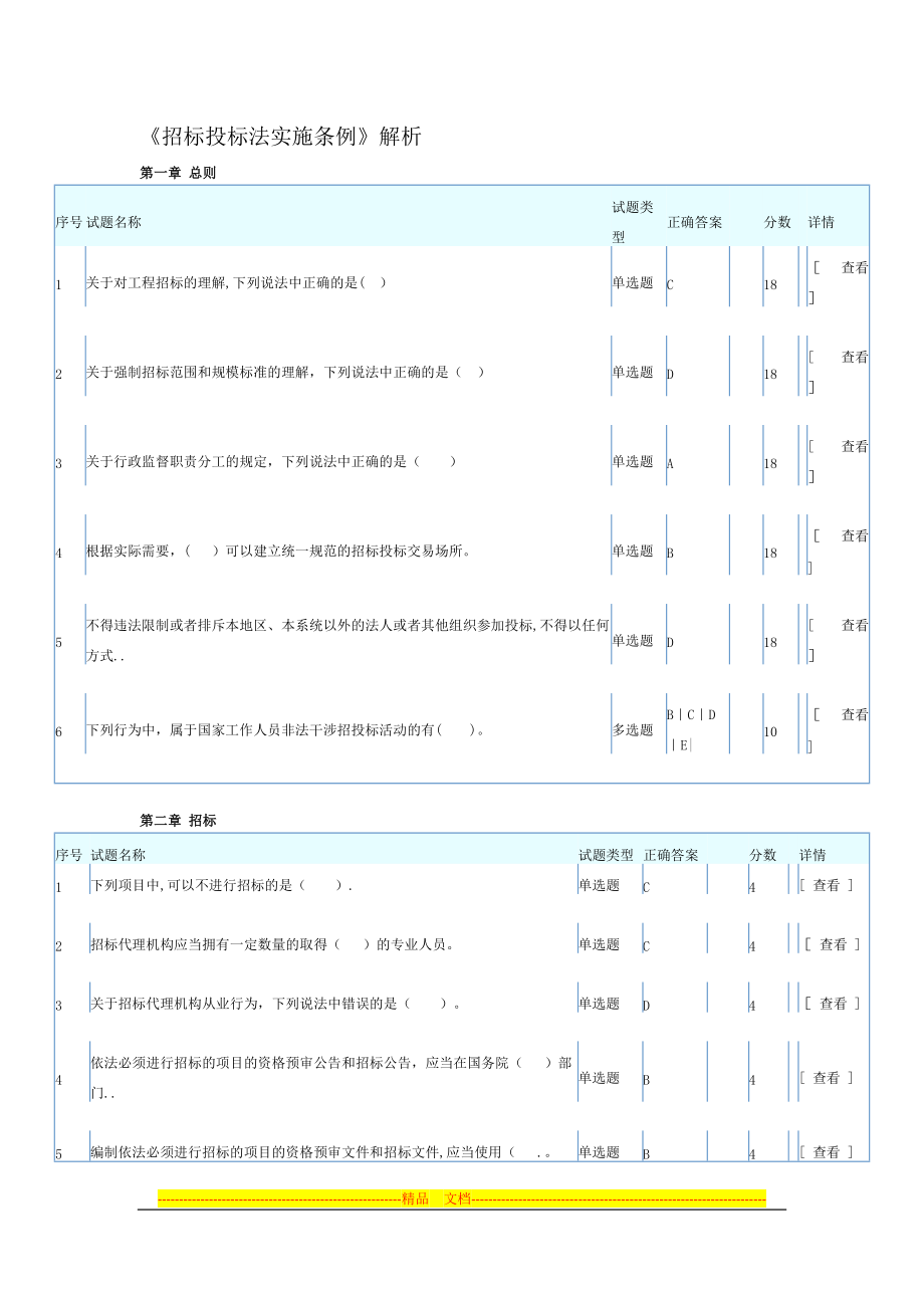 招标师继续教育答案《招标投标法实施条例》解析和《标准设计施工总承包招标文件》解读_第1页