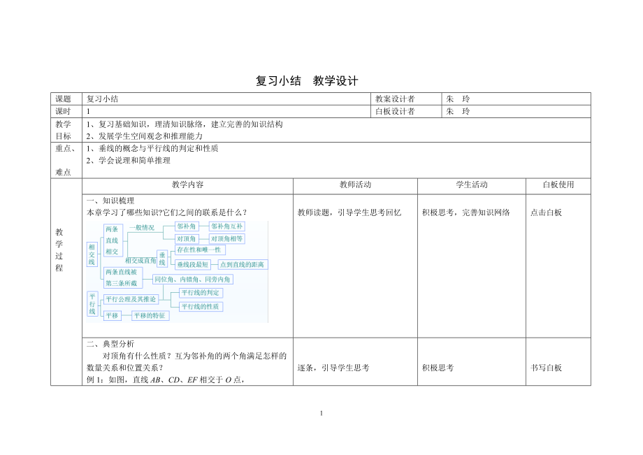 复习小结教学设计_第1页