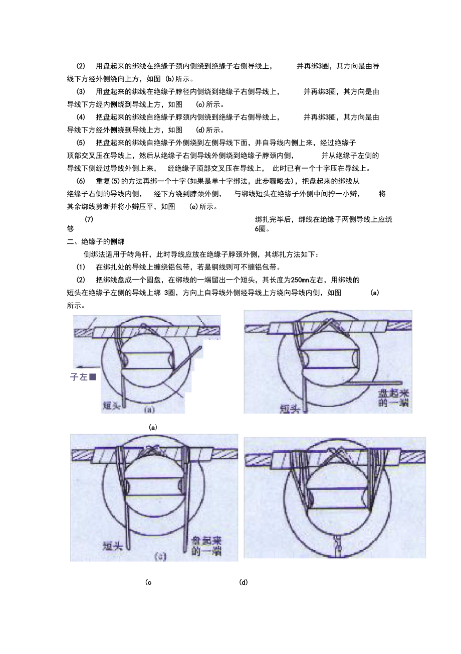 整理绝缘子绑扎