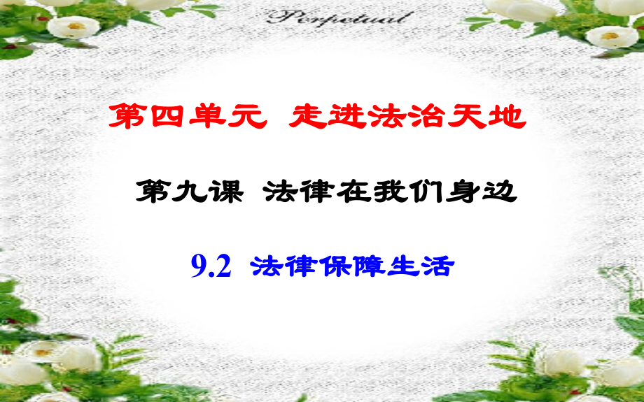 第九课第二框 法律保障生活.PPT_第1页