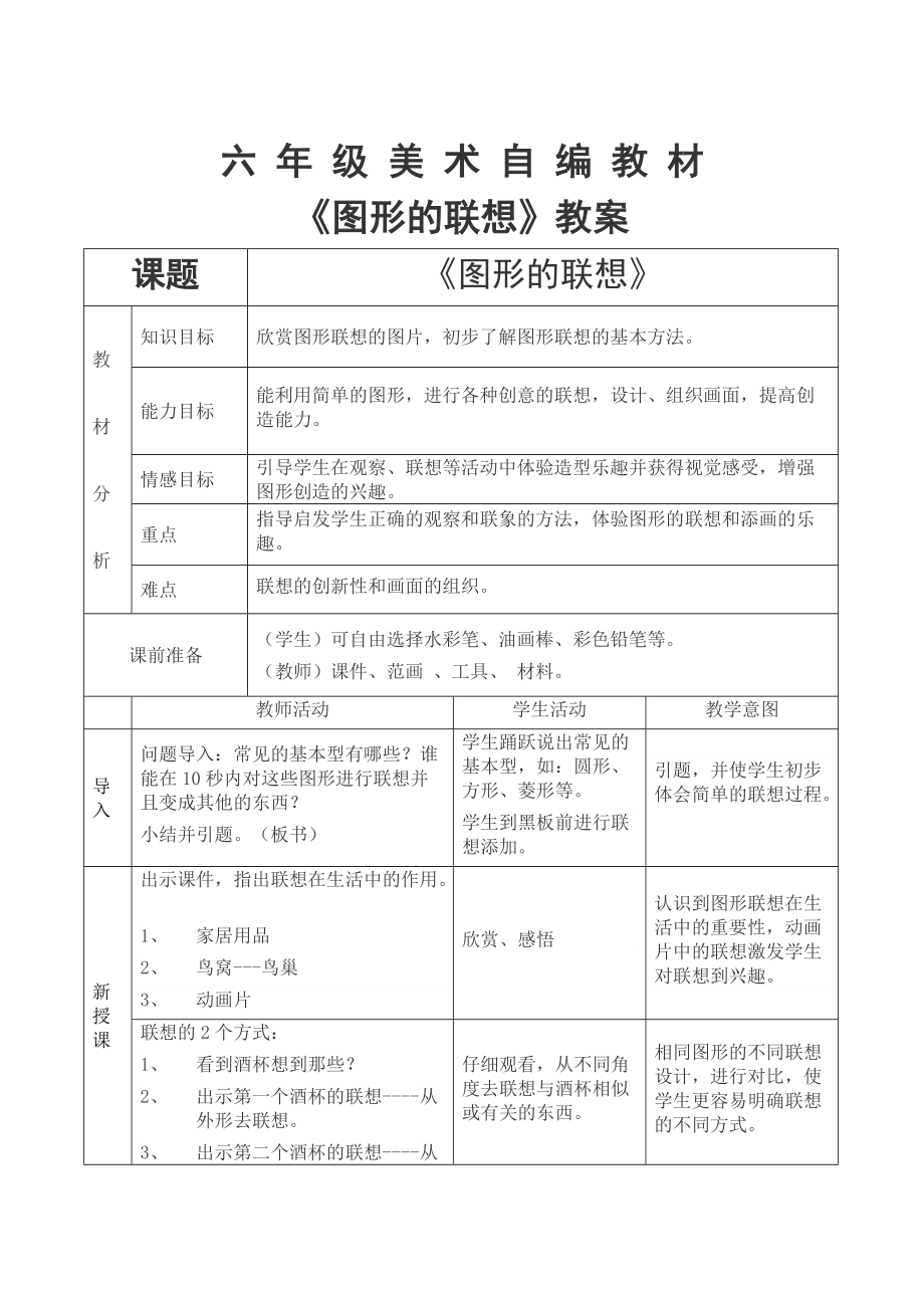 《圖形的聯(lián)想》教學(xué)設(shè)計(jì)_第1頁