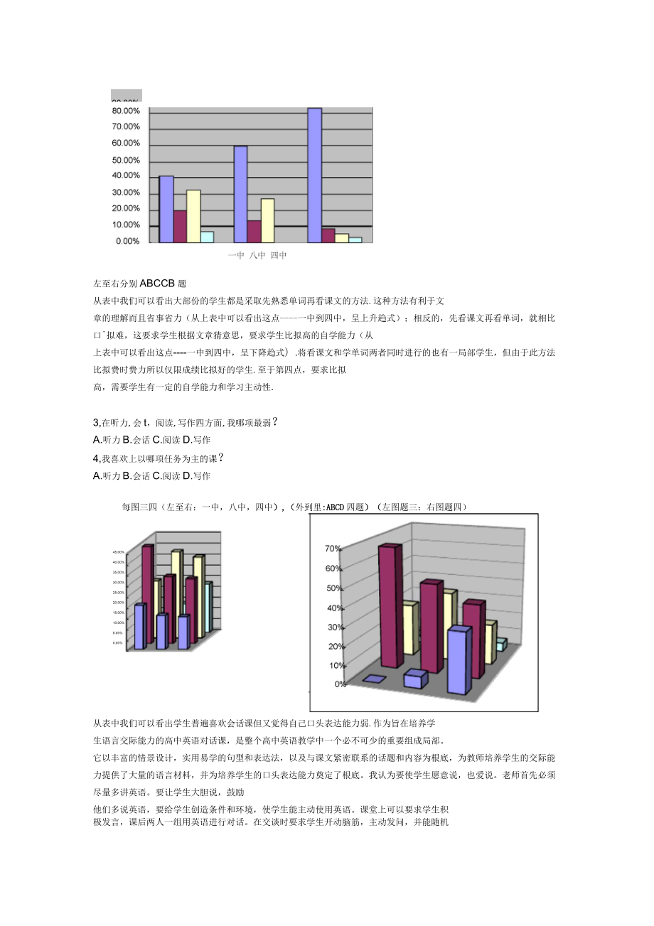 关于高一学生英语学习习惯和方法的调查报告